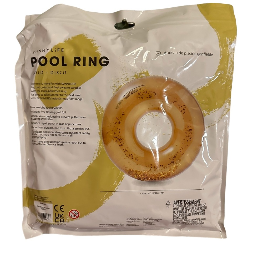 Sunnylife Pool Ring, Gold - Disco - Picture 5 of 6